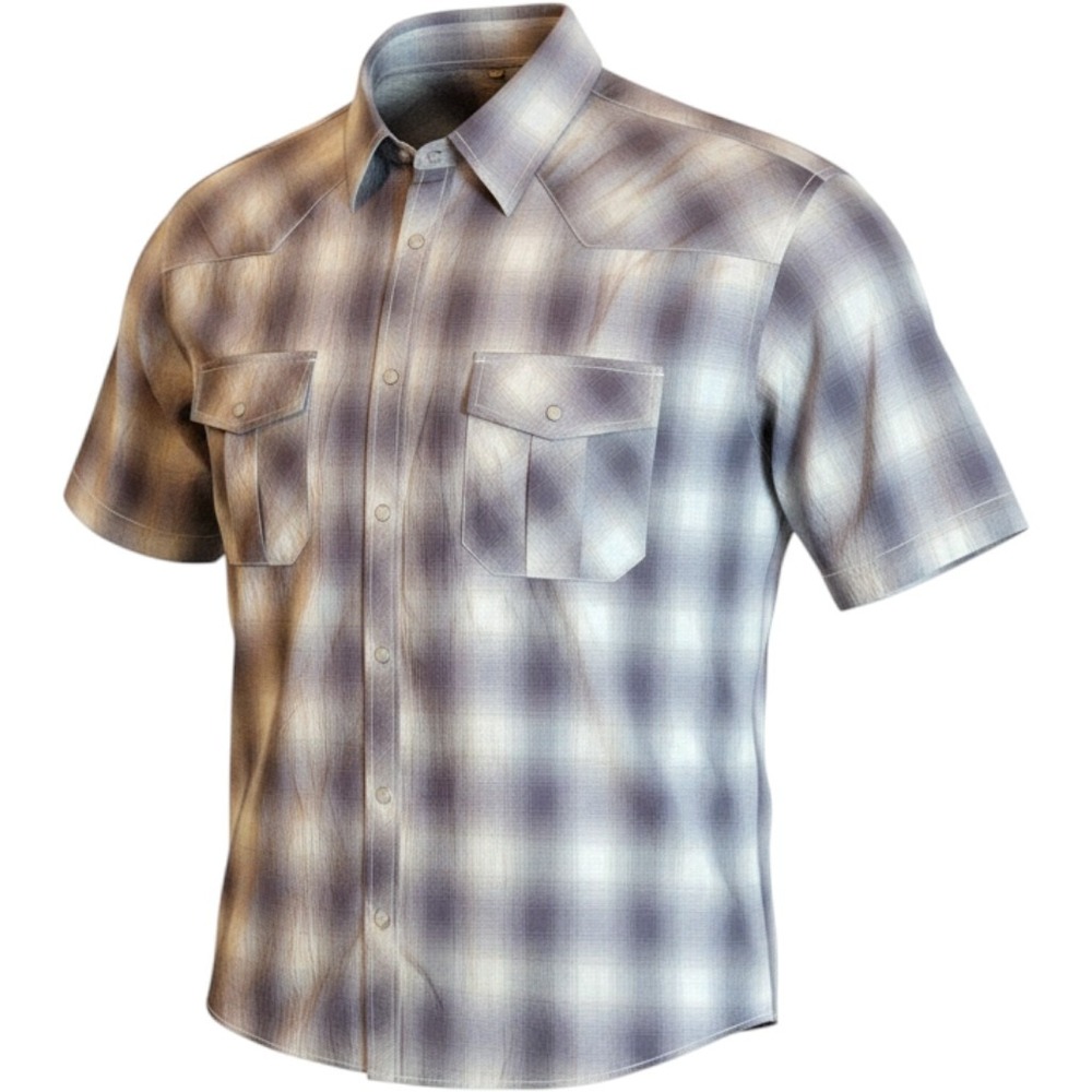 Coevals Club Western Pearl Snap Shirt Mens XXL Grey Plaid Excellent Short Sleeve
